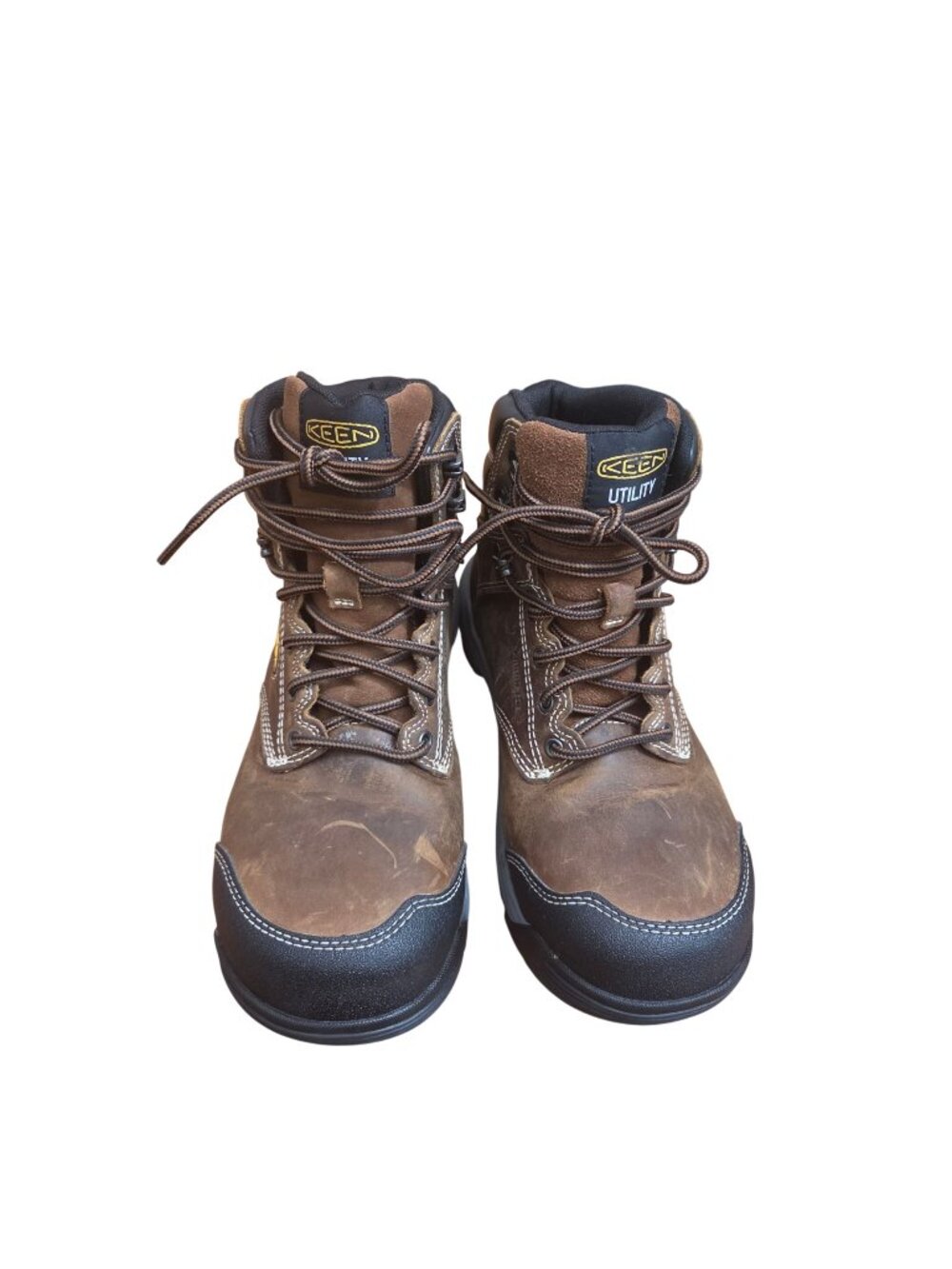 KEEN Utility Mens Brown Leather Safety Boots Size 7.5M ASTM EH F2413-18